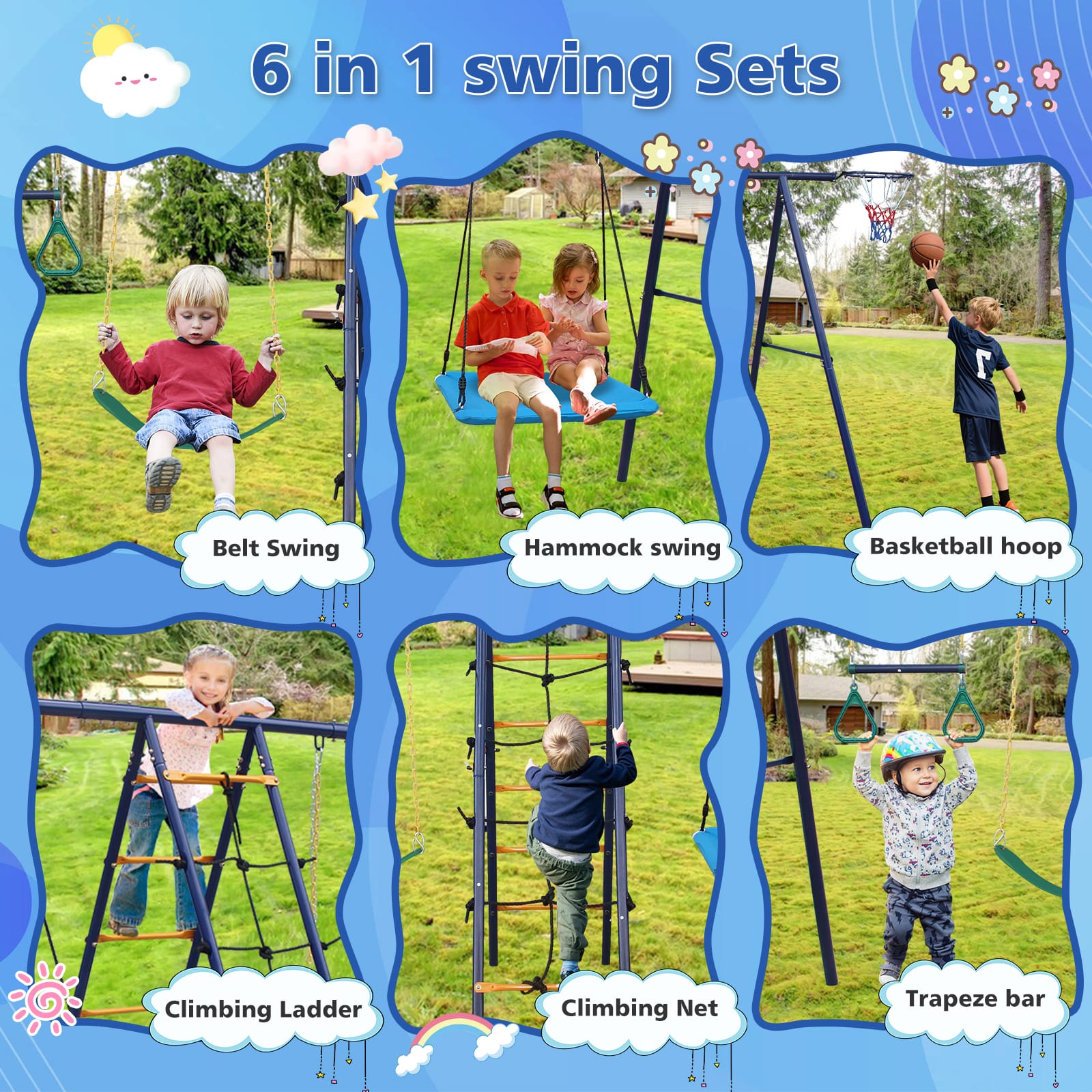 6 in 1 Swing Set