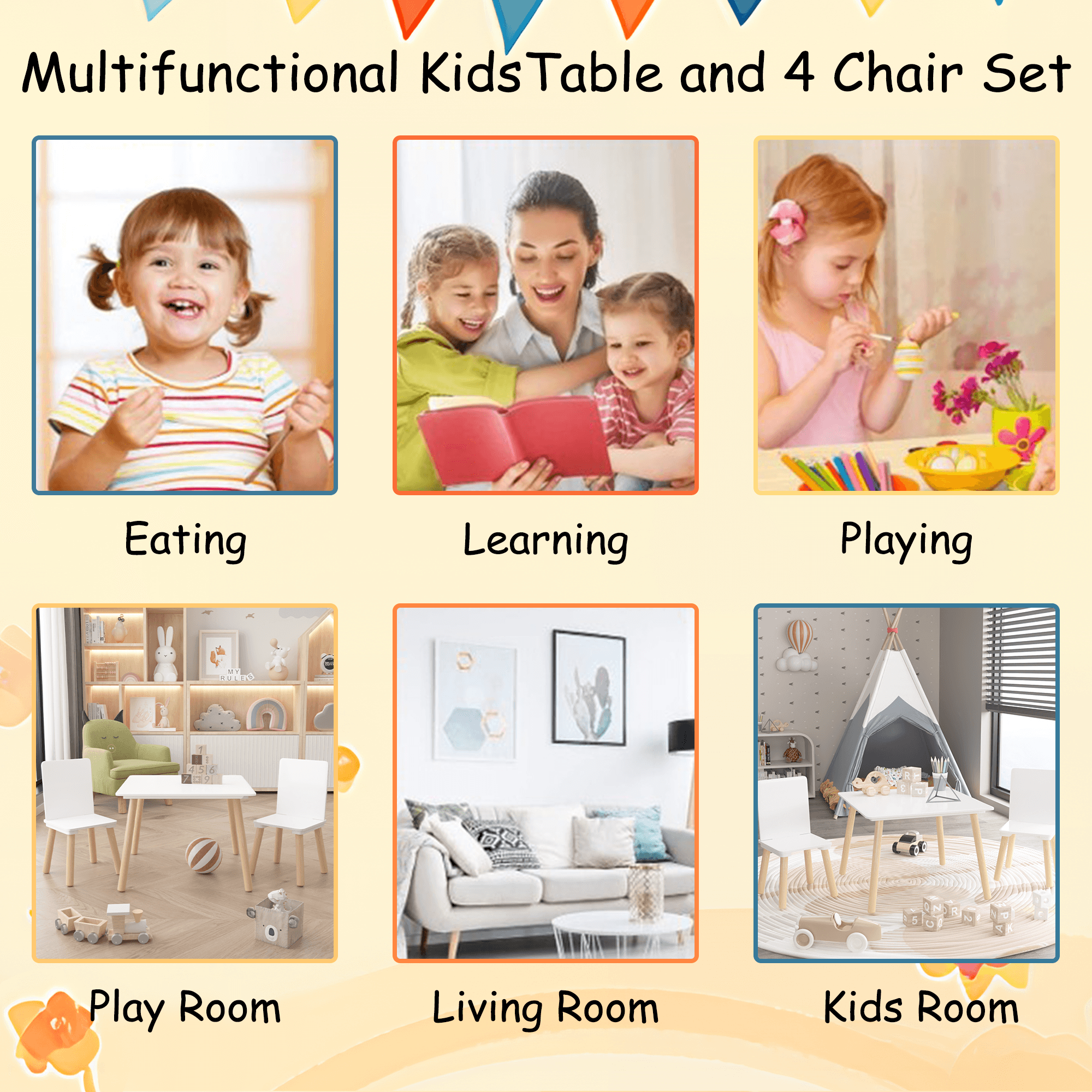 Wooden Activity Play Table Set