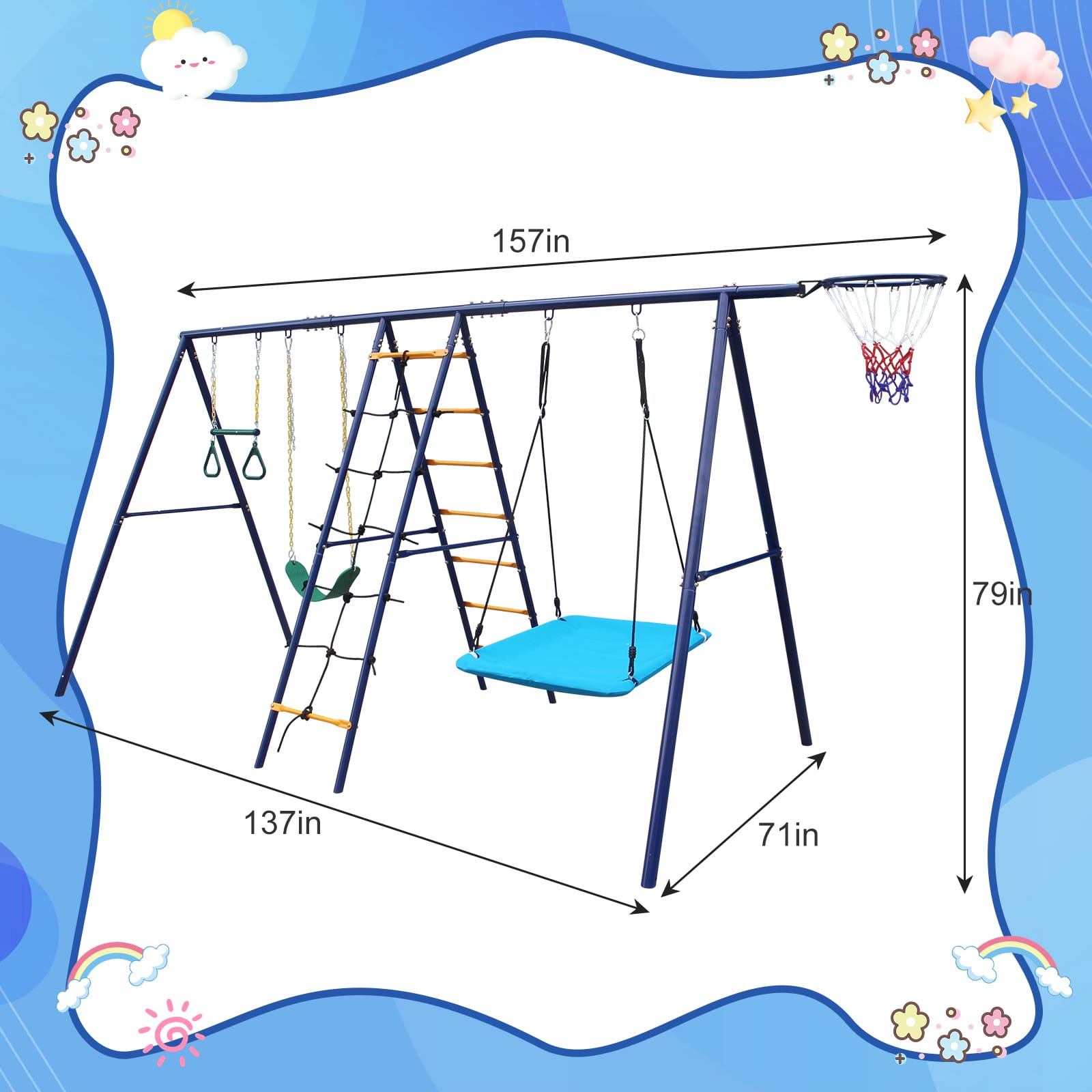 6 in 1 Swing Set