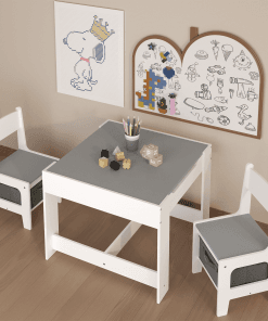 3 in 1 Wooden Activity Table Set