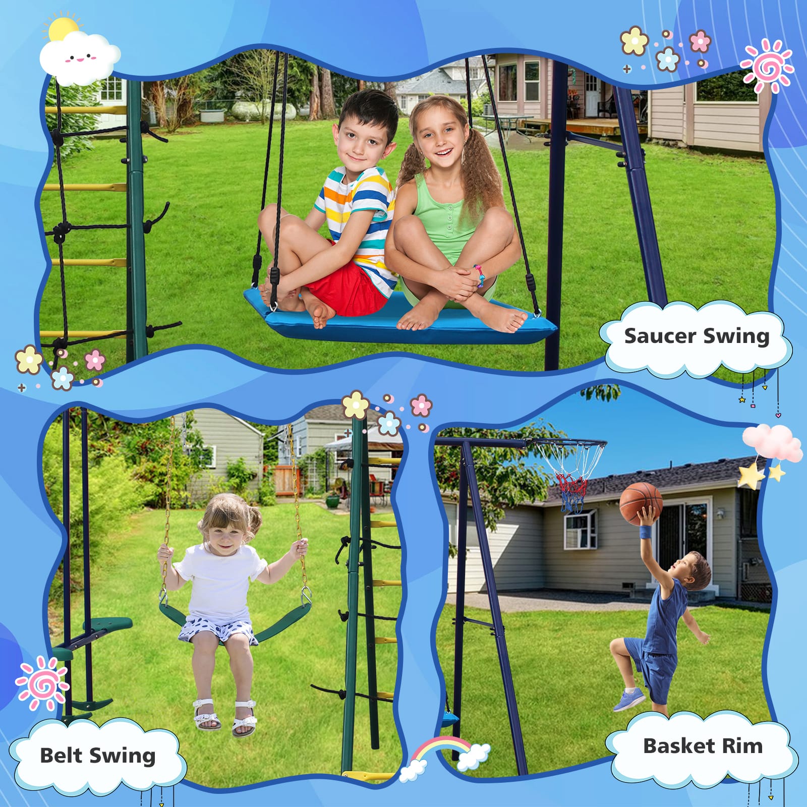 6 in 1 Swing Sets