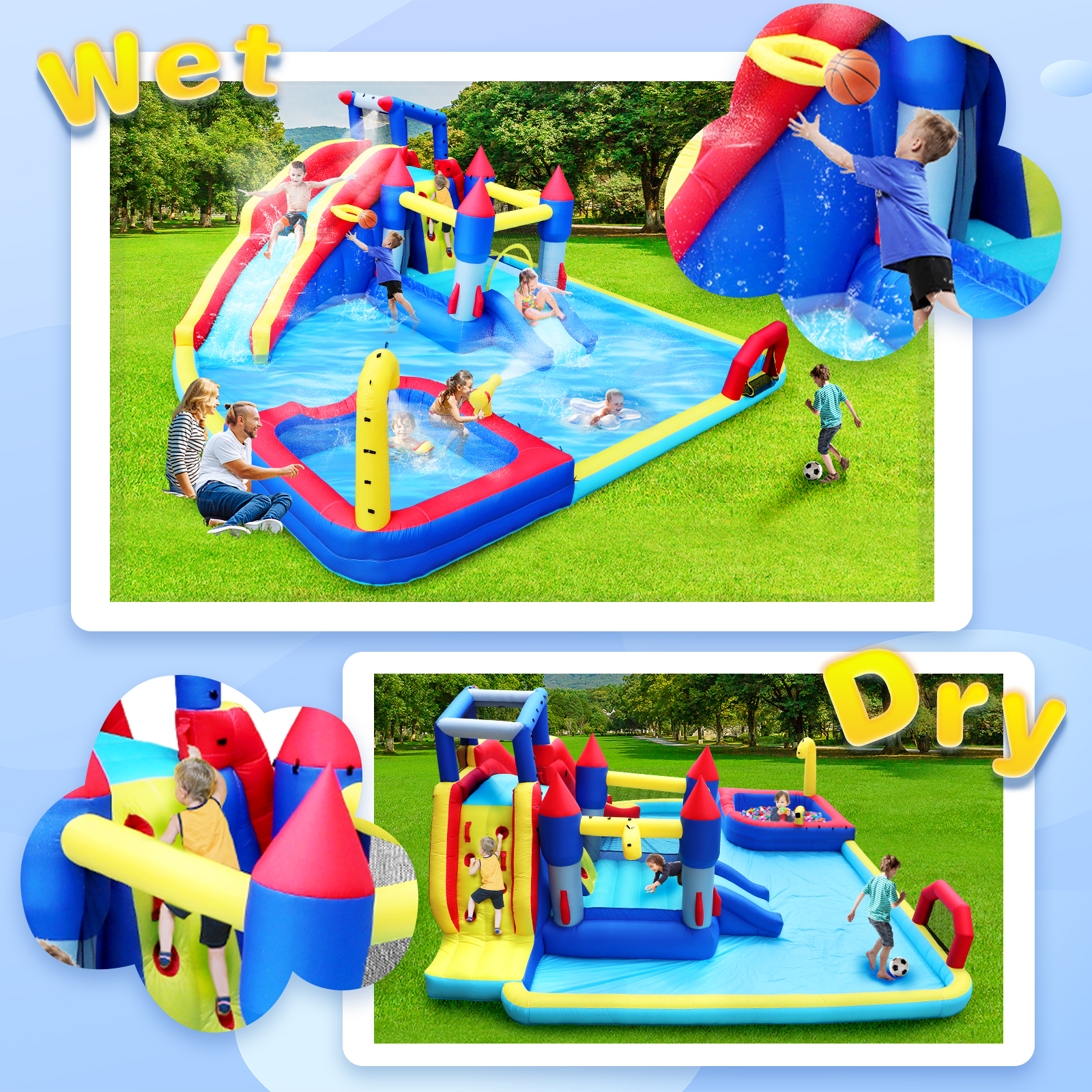 10 In1 Inflatable Slide Water Park