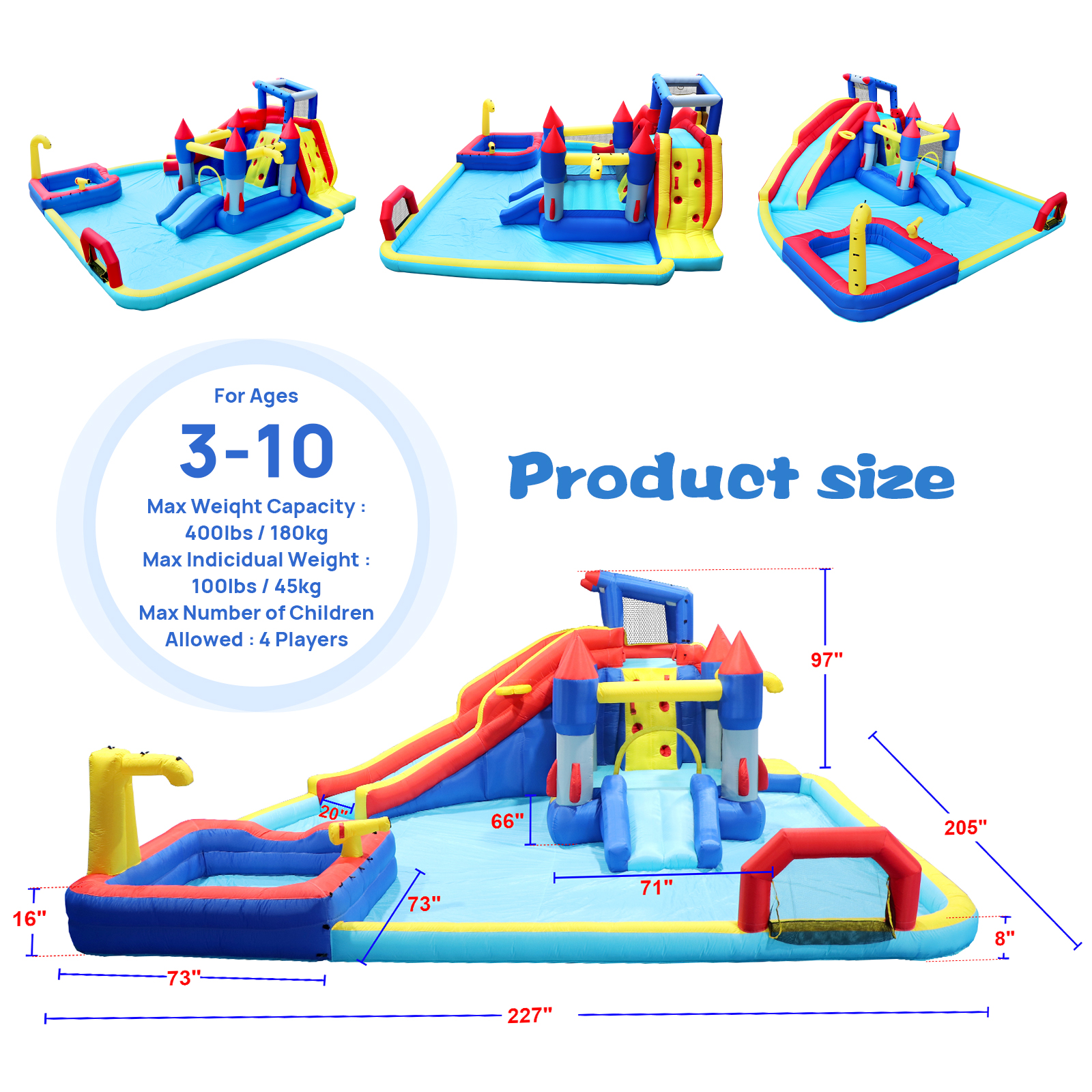 10 In1 Inflatable Slide Water Park