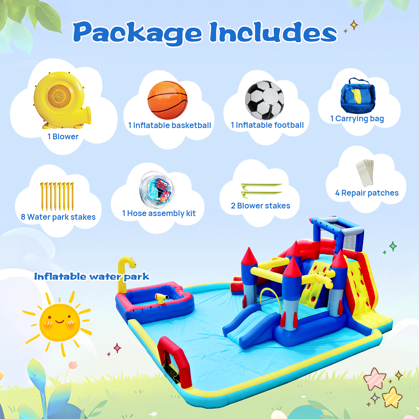 10 In1 Inflatable Slide Water Park