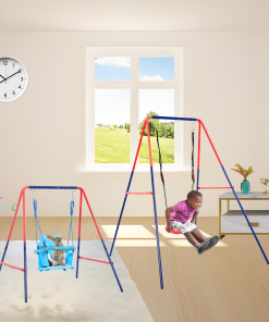 Metal Plastic Safe Swing Set, 2 in 1