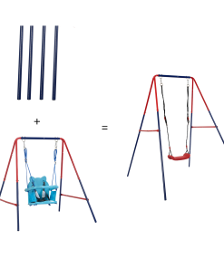 Metal Plastic Safe Swing Set, 2 in 1
