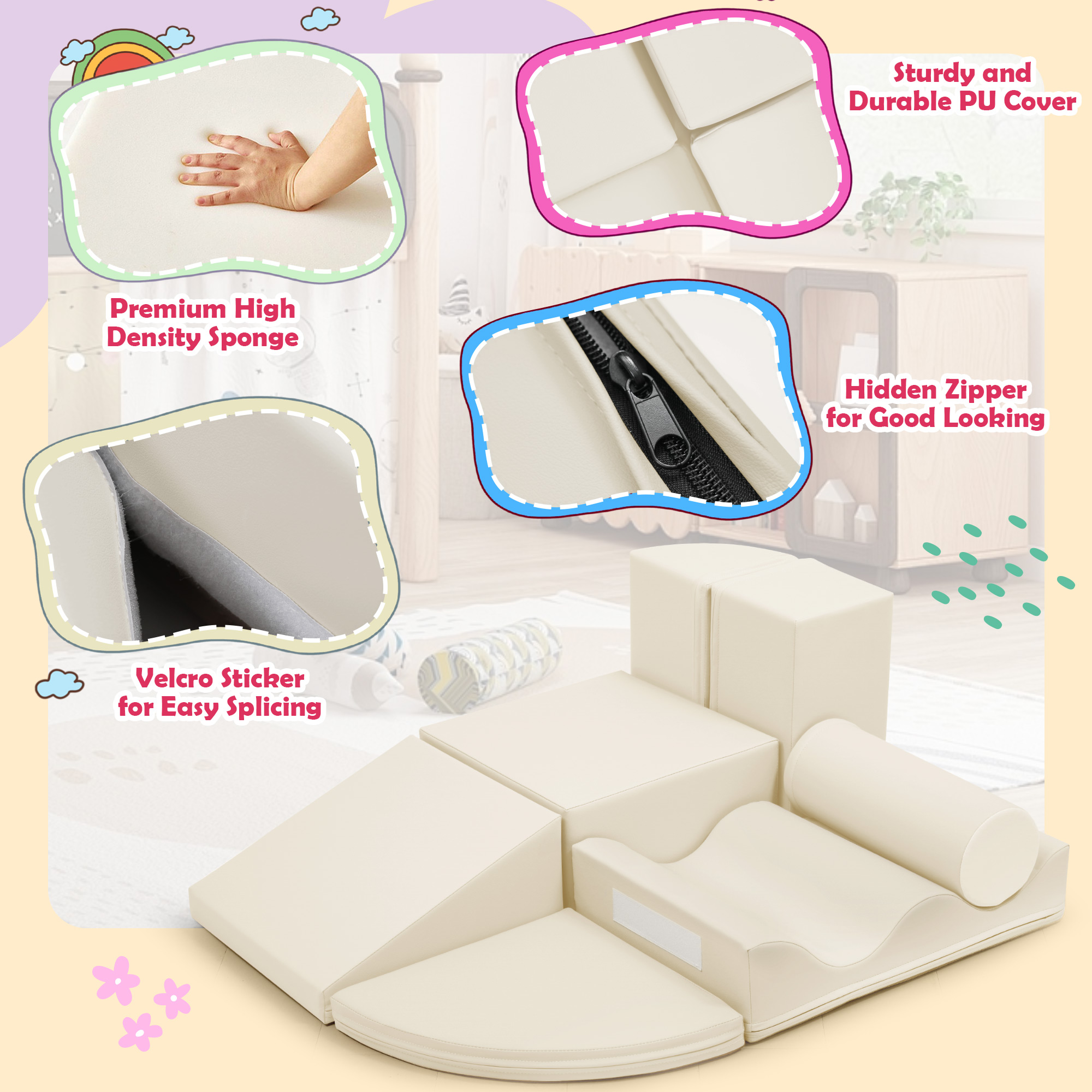 7-Piece Indoor Climbing Foam