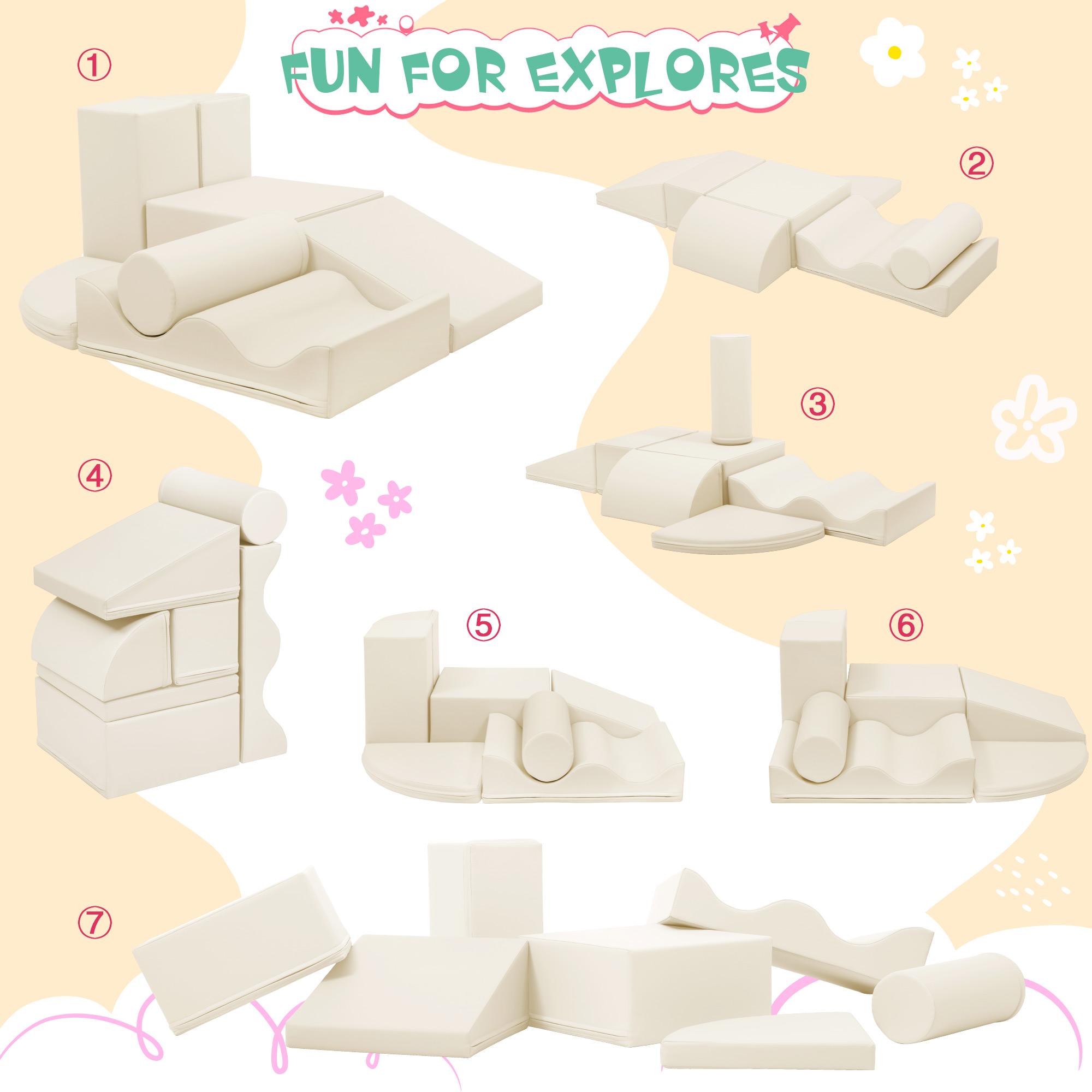 7-Piece Indoor Climbing Foam