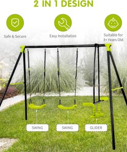 Triple Metal Safe Swing Set