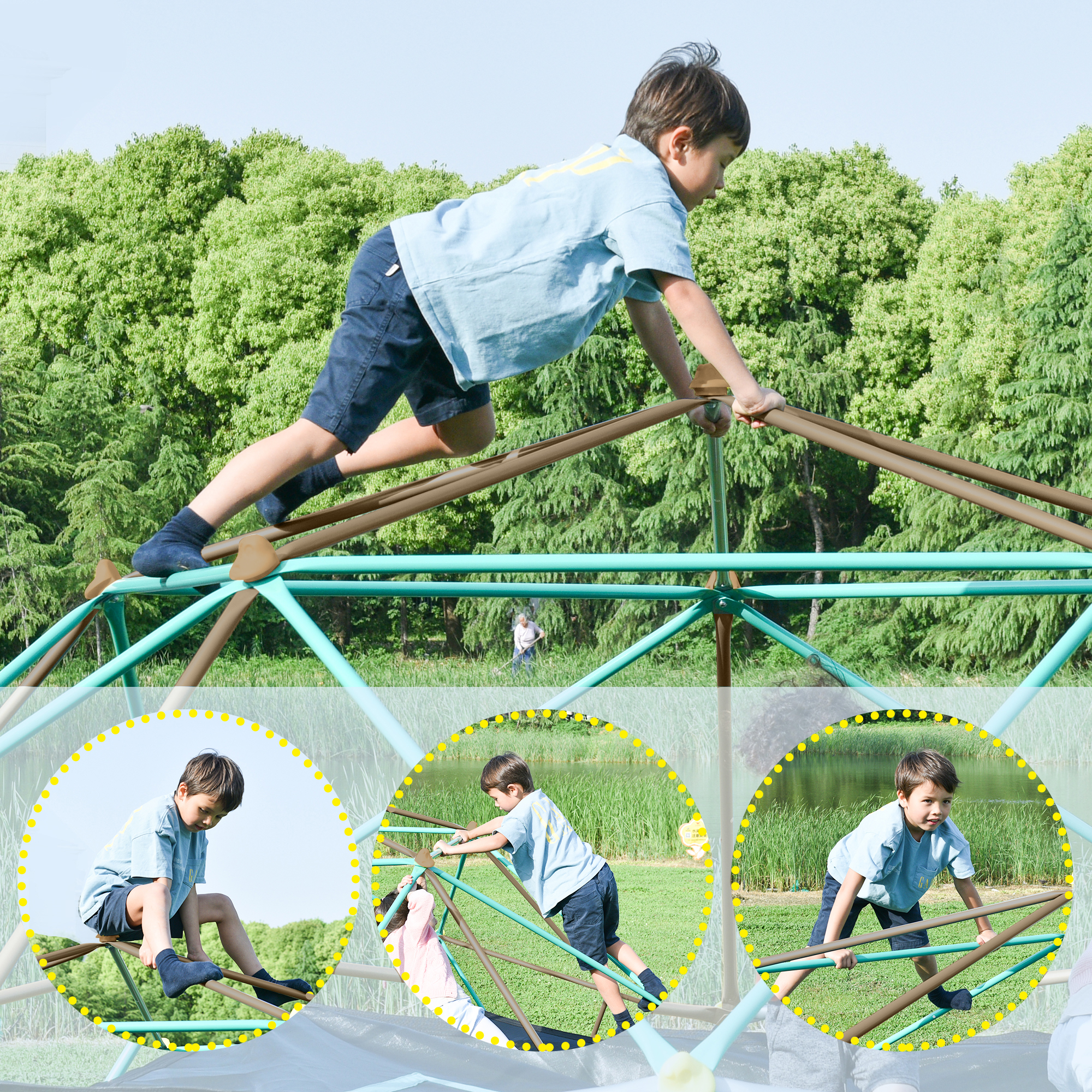 12ft Geometric Dome Climber Play Center