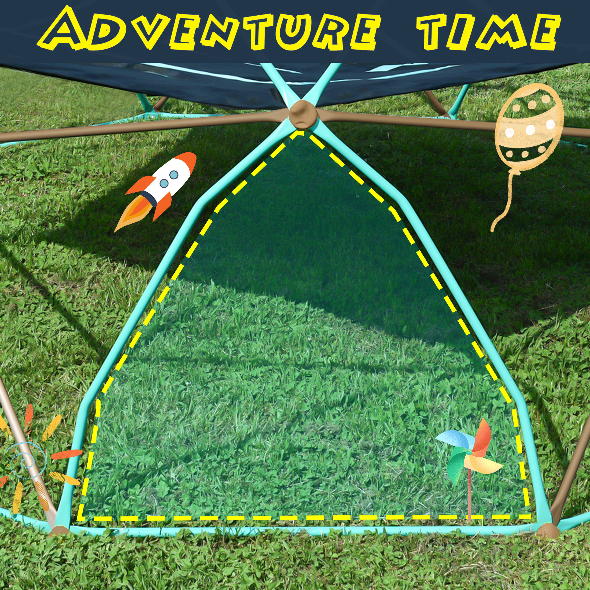 12ft Geometric Dome Climber Play Center