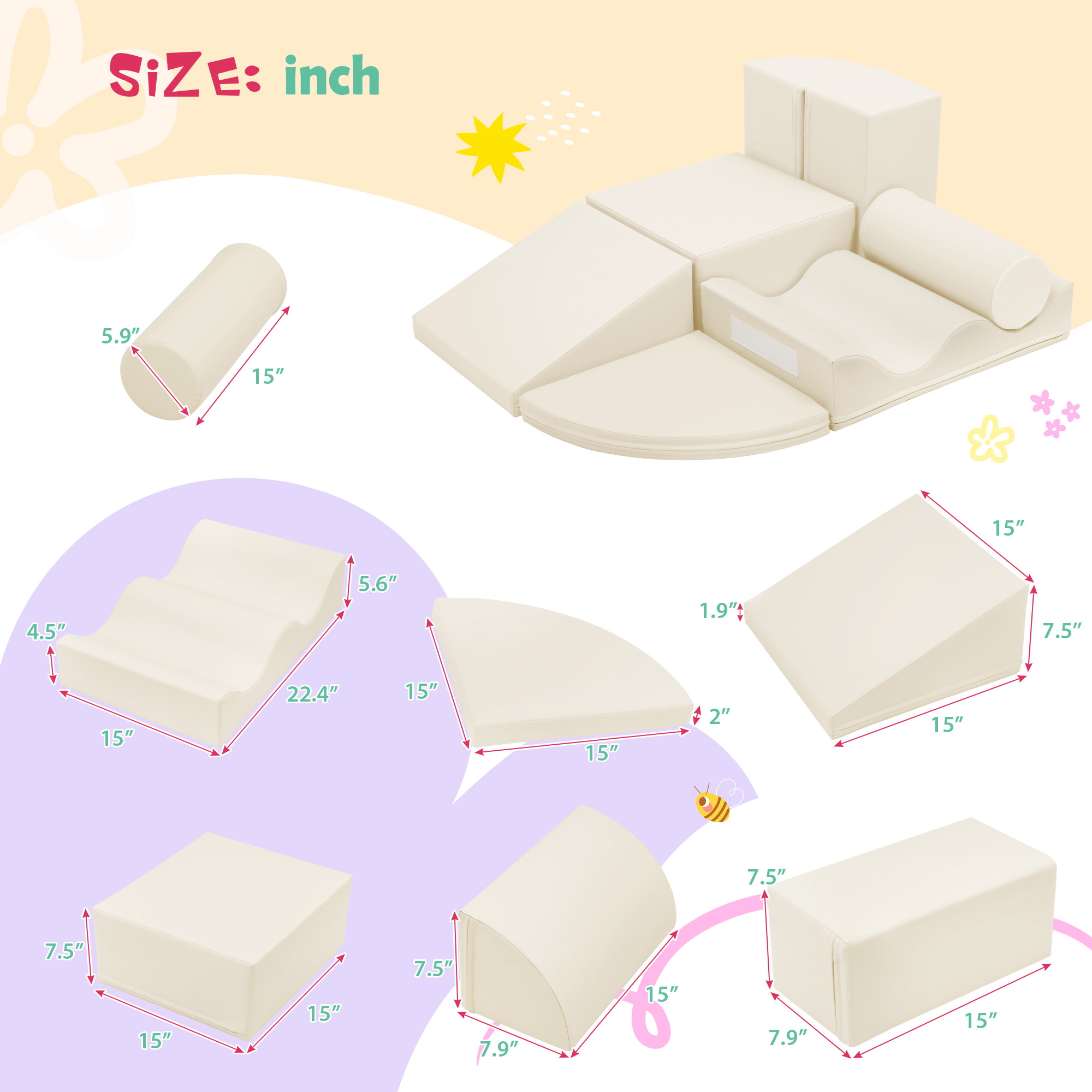 7-Piece Indoor Climbing Foam